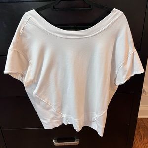 Womens white tee. Off shoulder. Brand Peach size small.
